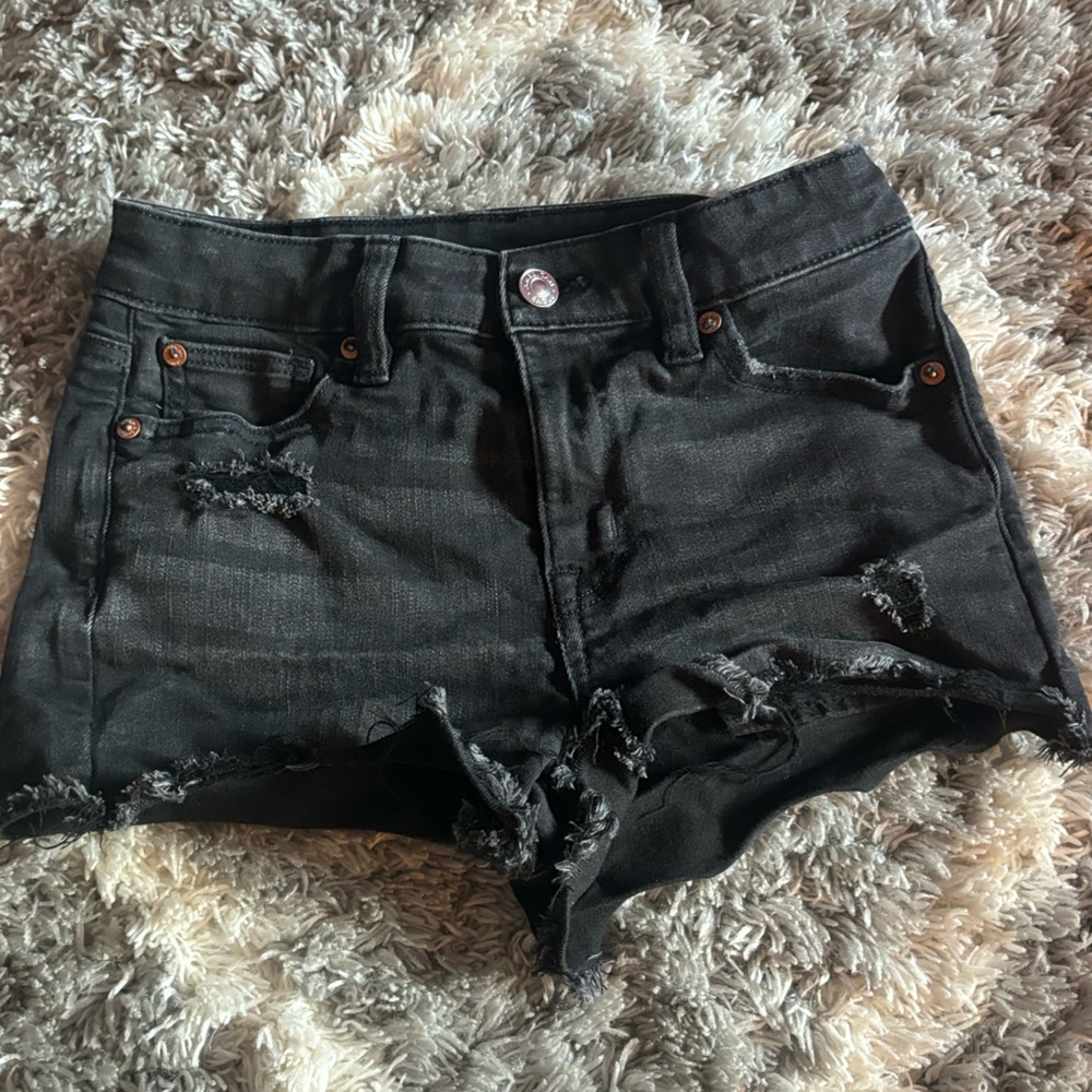 black american eagle jean shorts